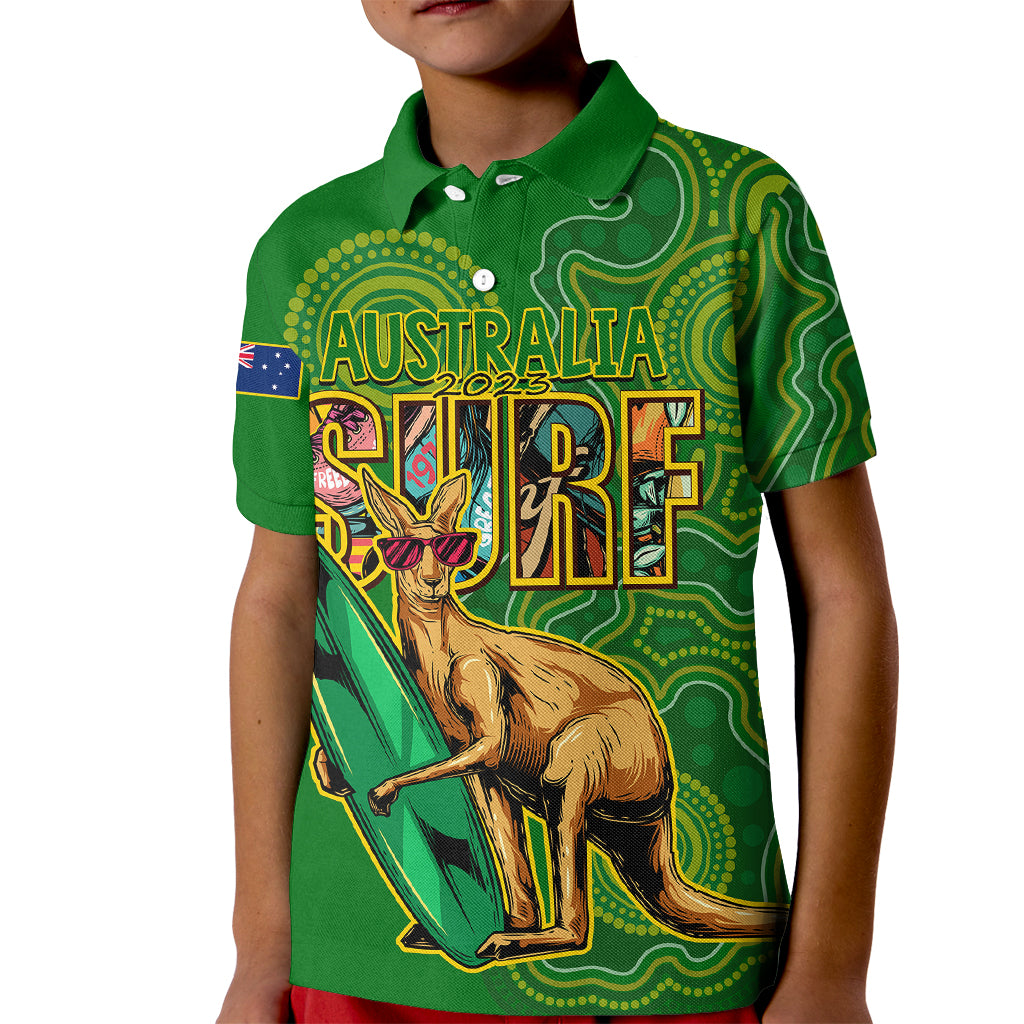 australia-surf-kid-polo-shirt-2023-happy-kangaroo-indigenous-artsy