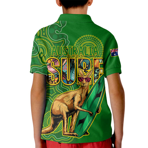 australia-surf-kid-polo-shirt-2023-happy-kangaroo-indigenous-artsy