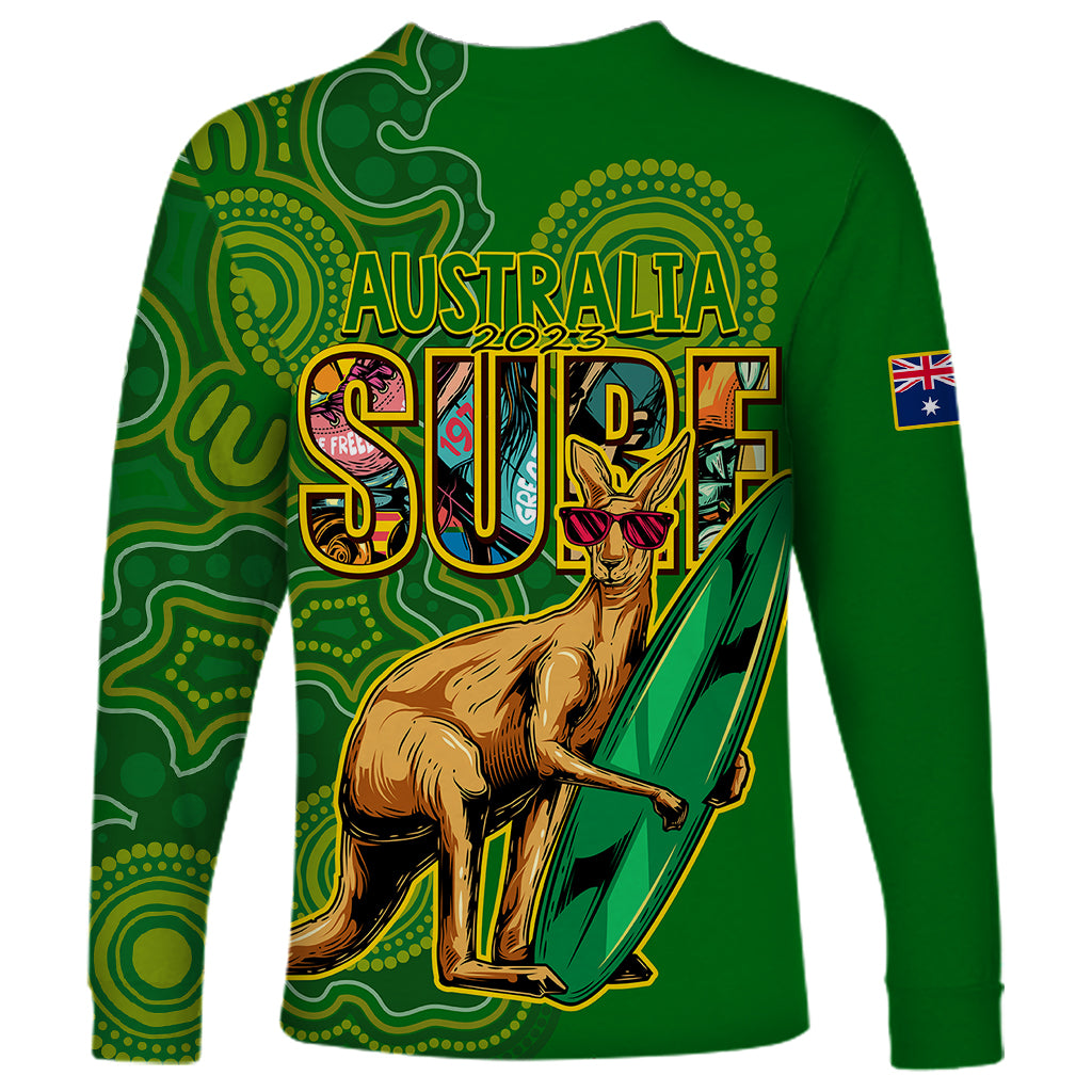australia-surf-long-sleeve-shirt-2023-happy-kangaroo-indigenous-artsy
