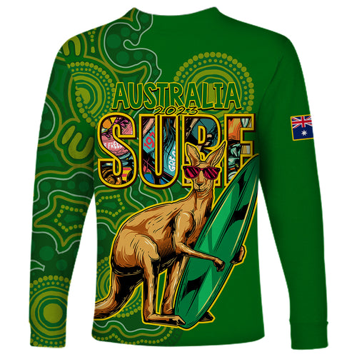 australia-surf-long-sleeve-shirt-2023-happy-kangaroo-indigenous-artsy