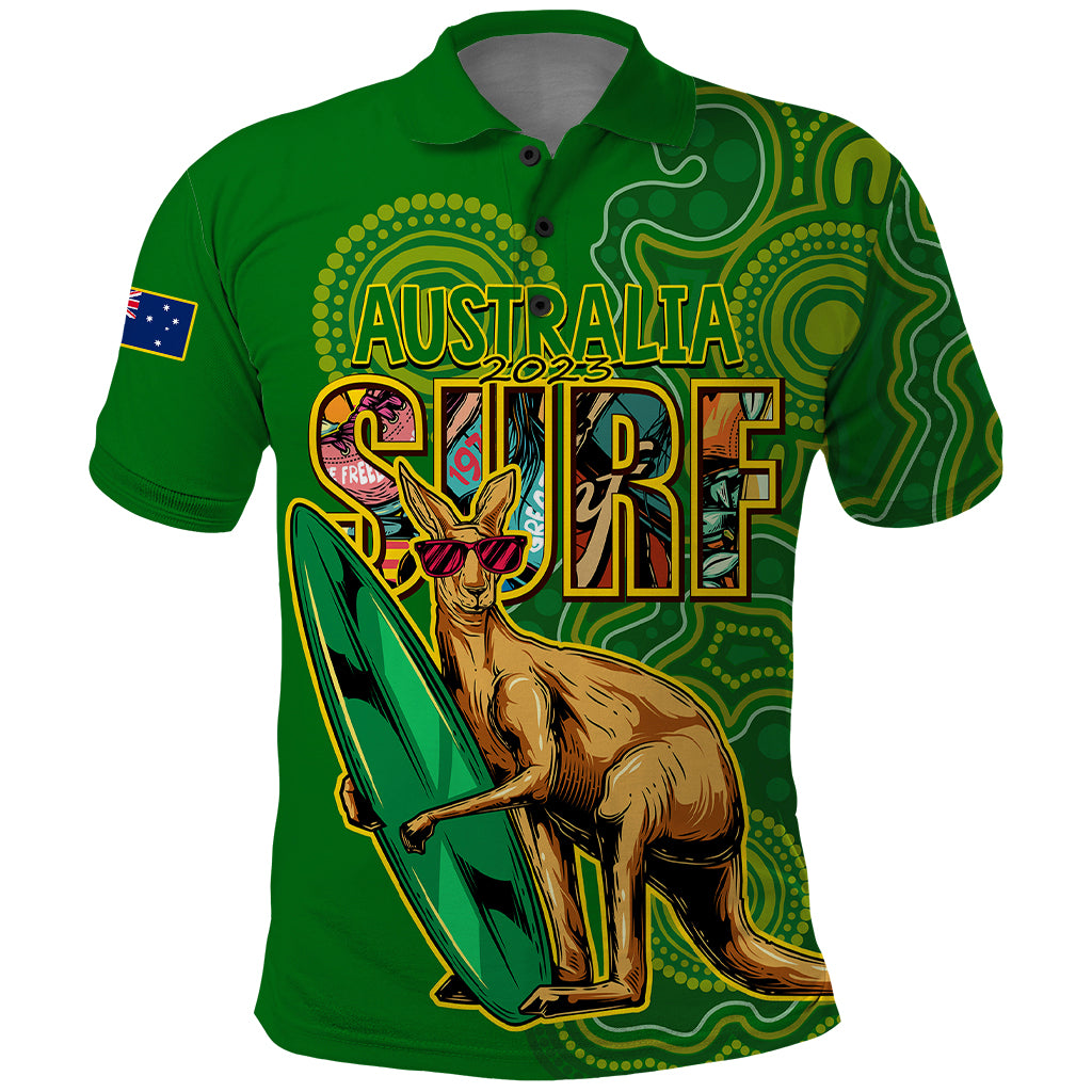 australia-surf-polo-shirt-2023-happy-kangaroo-indigenous-artsy