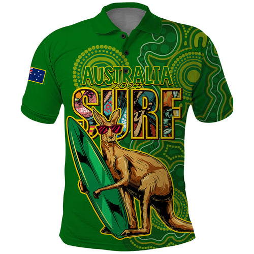australia-surf-polo-shirt-2023-happy-kangaroo-indigenous-artsy