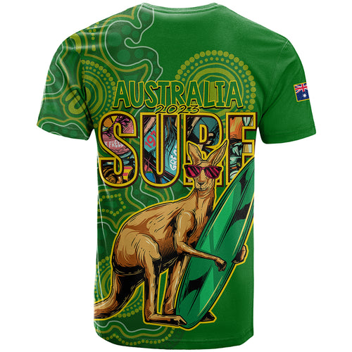 australia-surf-t-shirt-2023-happy-kangaroo-indigenous-artsy