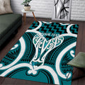 Aotearoa Atua Tangaroa Personalised Area Rug God Of The Sea Maori Whale Tail Cyan