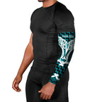 Aotearoa Atua Tangaroa Personalised Arm Sleeves God Of The Sea Maori Whale Tail Cyan