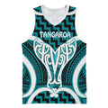 Aotearoa Atua Tangaroa Personalised Basketball Jersey God Of The Sea Maori Whale Tail Cyan