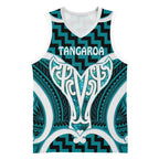 Aotearoa Atua Tangaroa Personalised Basketball Jersey God Of The Sea Maori Whale Tail Cyan