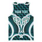 Aotearoa Atua Tangaroa Personalised Basketball Jersey God Of The Sea Maori Whale Tail Cyan