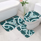 Aotearoa Atua Tangaroa Personalised Bathroom Set God Of The Sea Maori Whale Tail Cyan