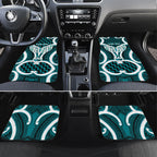 Aotearoa Atua Tangaroa Personalised Car Mats God Of The Sea Maori Whale Tail Cyan