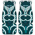 Aotearoa Atua Tangaroa Personalised Car Mats God Of The Sea Maori Whale Tail Cyan