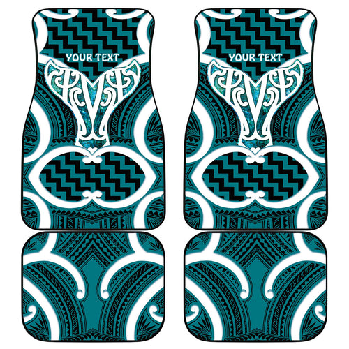 Aotearoa Atua Tangaroa Personalised Car Mats God Of The Sea Maori Whale Tail Cyan