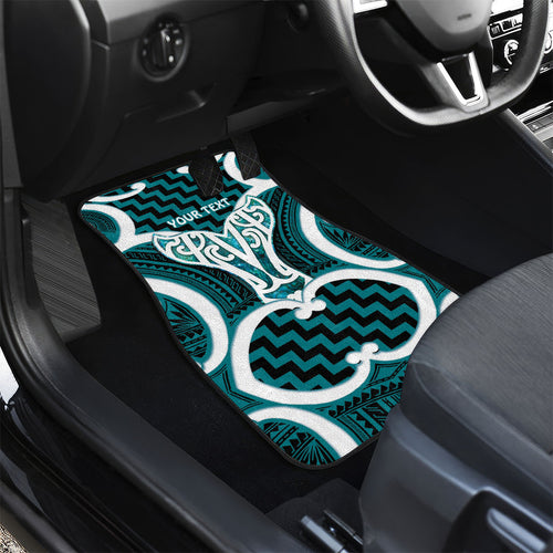 Aotearoa Atua Tangaroa Personalised Car Mats God Of The Sea Maori Whale Tail Cyan