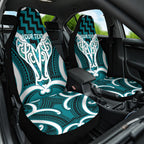 Aotearoa Atua Tangaroa Personalised Car Seat Cover God Of The Sea Maori Whale Tail Cyan