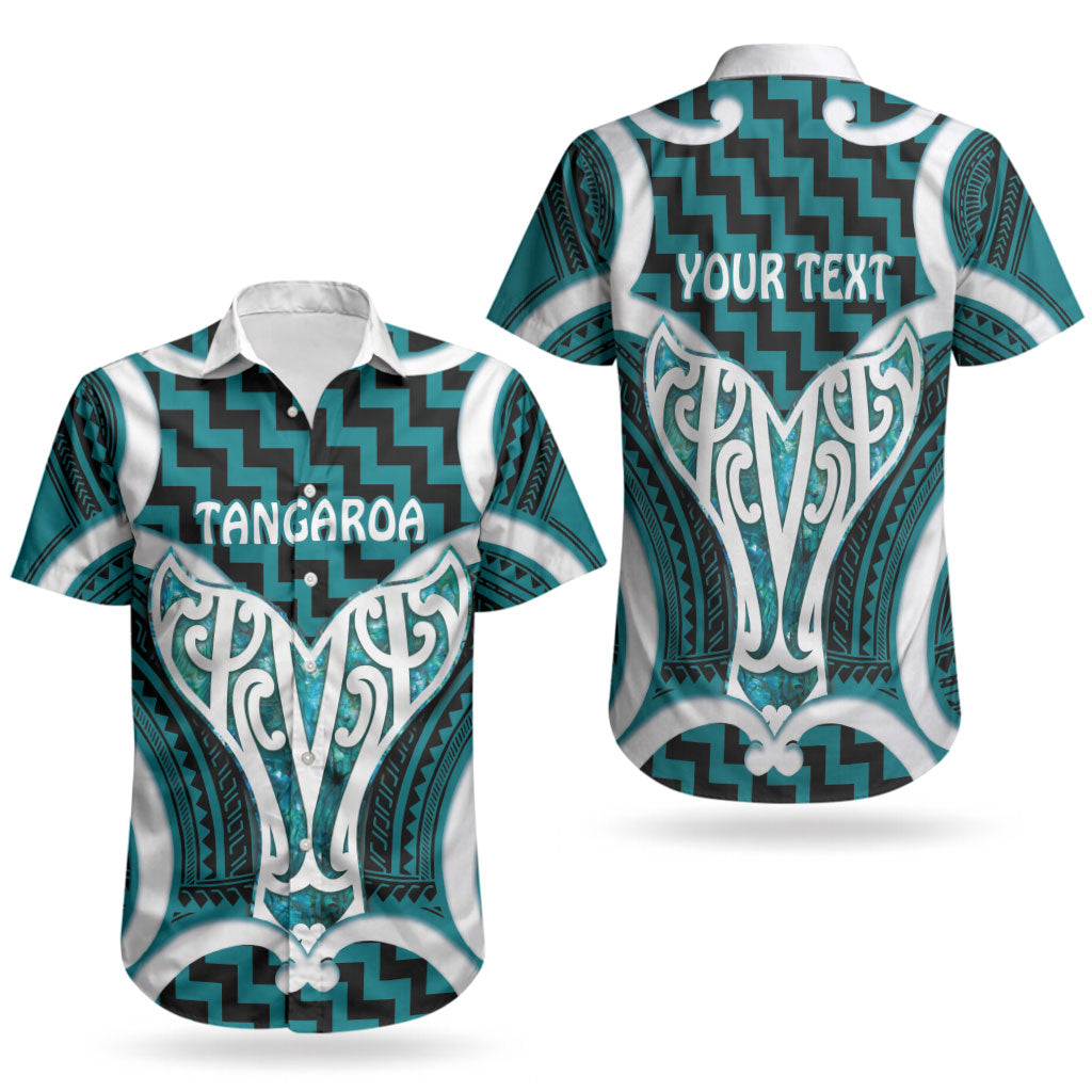 Aotearoa Atua Tangaroa Personalised Couples Matching Tank Maxi Dress and Hawaiian Shirt God Of The Sea Maori Whale Tail Cyan