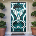 Aotearoa Atua Tangaroa Personalised Door Cover God Of The Sea Maori Whale Tail Cyan