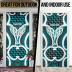 Aotearoa Atua Tangaroa Personalised Door Cover God Of The Sea Maori Whale Tail Cyan