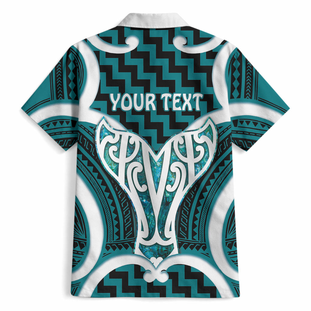 Aotearoa Atua Tangaroa Personalised Hawaiian Shirt God Of The Sea Maori Whale Tail Cyan