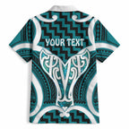 Aotearoa Atua Tangaroa Personalised Hawaiian Shirt God Of The Sea Maori Whale Tail Cyan
