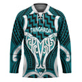 Aotearoa Atua Tangaroa Personalised Hockey Jersey God Of The Sea Maori Whale Tail Cyan