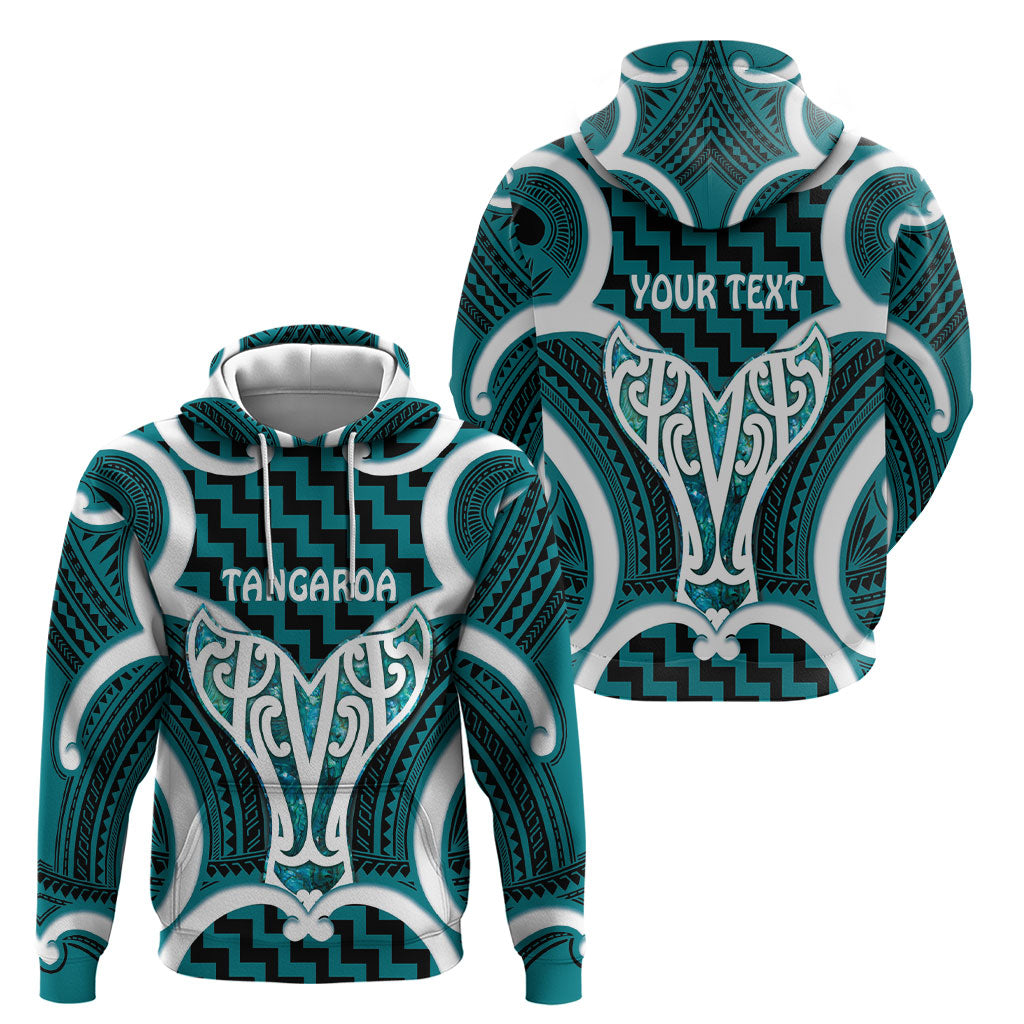 Aotearoa Atua Tangaroa Personalised Hoodie God Of The Sea Maori Whale Tail Cyan