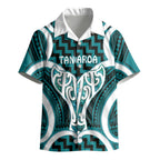 Aotearoa Atua Tangaroa Personalised Kid Hawaiian Shirt God Of The Sea Maori Whale Tail Cyan