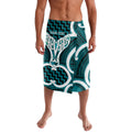 Aotearoa Atua Tangaroa Personalised Lavalava God Of The Sea Maori Whale Tail Cyan