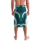 Aotearoa Atua Tangaroa Personalised Lavalava God Of The Sea Maori Whale Tail Cyan