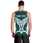 Aotearoa Atua Tangaroa Personalised Men Tank Top God Of The Sea Maori Whale Tail Cyan