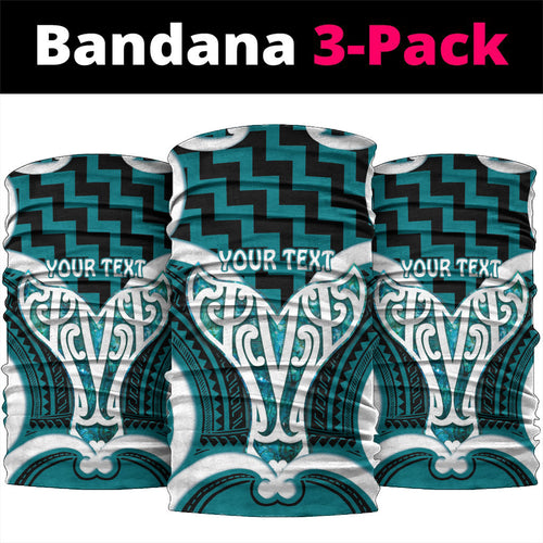Aotearoa Atua Tangaroa Personalised Neck Gaiter God Of The Sea Maori Whale Tail Cyan