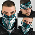 Aotearoa Atua Tangaroa Personalised Neck Gaiter God Of The Sea Maori Whale Tail Cyan