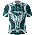 Aotearoa Atua Tangaroa Personalised Polo Shirt God Of The Sea Maori Whale Tail Cyan