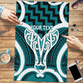 Aotearoa Atua Tangaroa Personalised Puzzle God Of The Sea Maori Whale Tail Cyan