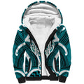 Aotearoa Atua Tangaroa Personalised Sherpa Hoodie God Of The Sea Maori Whale Tail Cyan