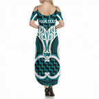 Aotearoa Atua Tangaroa Personalised Summer Maxi Dress God Of The Sea Maori Whale Tail Cyan