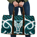 Aotearoa Atua Tangaroa Personalised Travel Bag God Of The Sea Maori Whale Tail Cyan