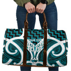 Aotearoa Atua Tangaroa Personalised Travel Bag God Of The Sea Maori Whale Tail Cyan