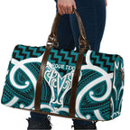 Aotearoa Atua Tangaroa Personalised Travel Bag God Of The Sea Maori Whale Tail Cyan