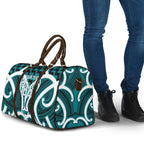 Aotearoa Atua Tangaroa Personalised Travel Bag God Of The Sea Maori Whale Tail Cyan