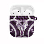 Aotearoa Atua Tangaroa Personalised AirPods Case God Of The Sea Maori Whale Tail Purple