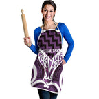 Aotearoa Atua Tangaroa Personalised Apron God Of The Sea Maori Whale Tail Purple