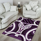 Aotearoa Atua Tangaroa Personalised Area Rug God Of The Sea Maori Whale Tail Purple