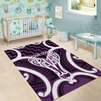 Aotearoa Atua Tangaroa Personalised Area Rug God Of The Sea Maori Whale Tail Purple