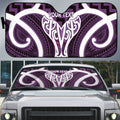 Aotearoa Atua Tangaroa Personalised Auto Sun Shade God Of The Sea Maori Whale Tail Purple