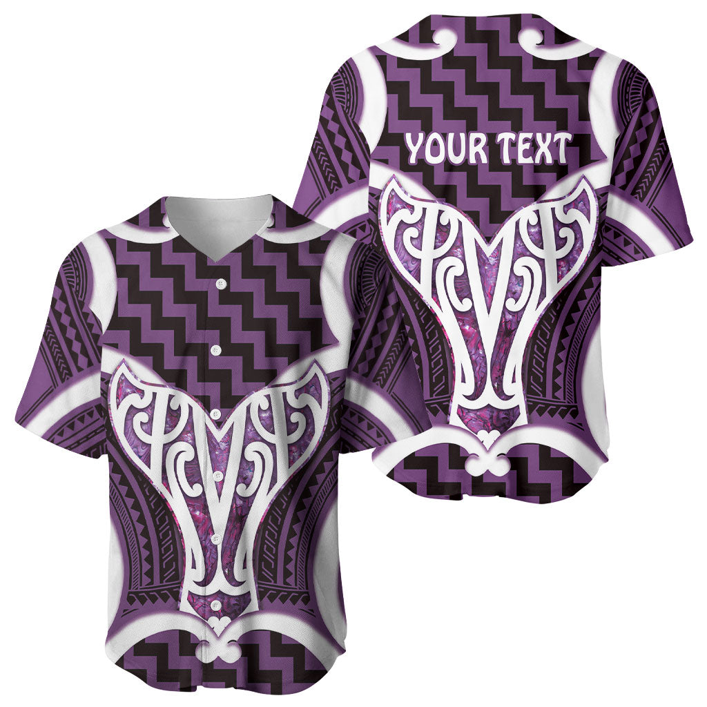 Aotearoa Atua Tangaroa Personalised Baseball Jersey God Of The Sea Maori Whale Tail Purple