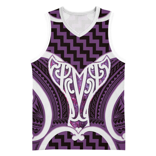 Aotearoa Atua Tangaroa Personalised Basketball Jersey God Of The Sea Maori Whale Tail Purple