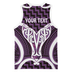 Aotearoa Atua Tangaroa Personalised Basketball Jersey God Of The Sea Maori Whale Tail Purple