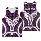 Aotearoa Atua Tangaroa Personalised Basketball Jersey God Of The Sea Maori Whale Tail Purple