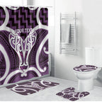 Aotearoa Atua Tangaroa Personalised Bathroom Set God Of The Sea Maori Whale Tail Purple