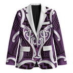 Aotearoa Atua Tangaroa Personalised Blazer God Of The Sea Maori Whale Tail Purple